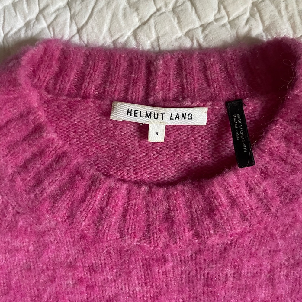 SOLD Helmut Lang Vibrant Pink Crew Neck Sweater